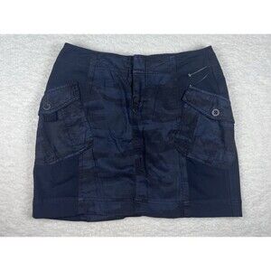 Anthropologie Marrakech Skirt Womens 26 Hatlie Blue Camo Mini Utility Y2K